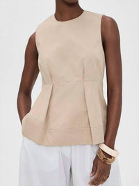 Vince - Crew Neck Paneled Top