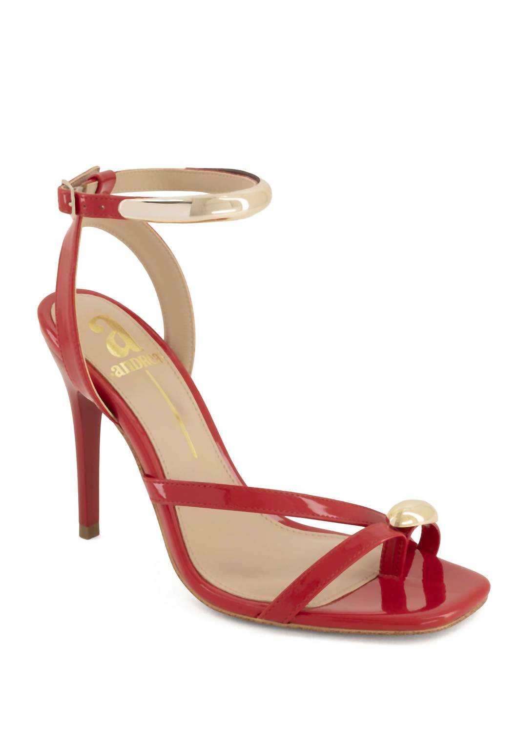 Andrea Women's Ankle-strap High-heeled Sandal in red - women's sandal