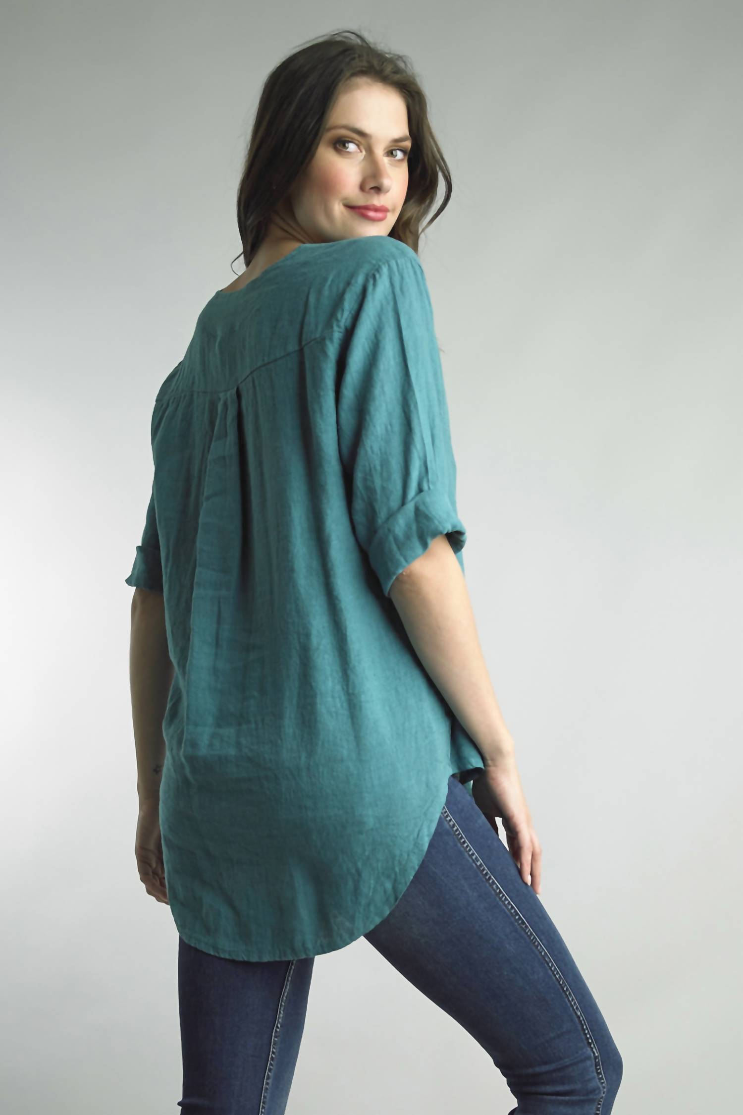 Tempo Paris - V-neck Elbow Sleeve Tunic