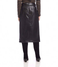 Karen Kane - Faux Leather Midi Skirt