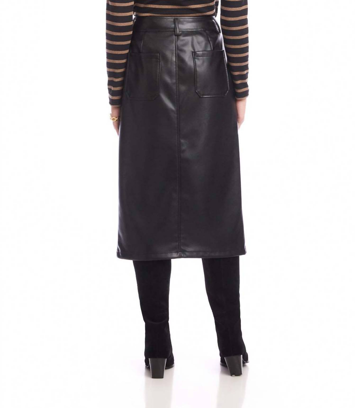 Karen Kane - Faux Leather Midi Skirt