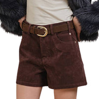 Raisonnel - Suede High-Rise Shorts