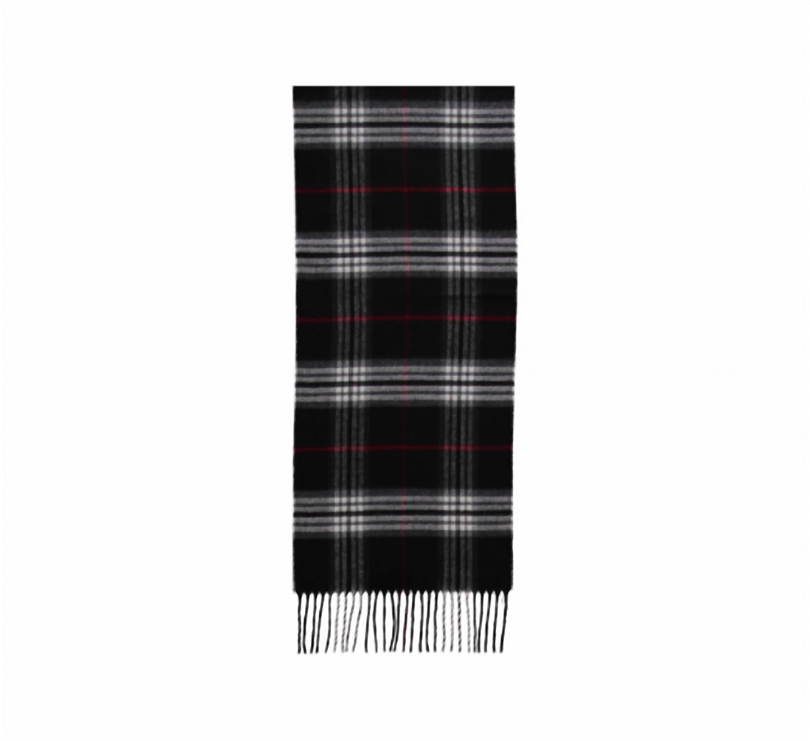 FRAAS Cashmink Scarf in black plaid - women's scarf - detail view
