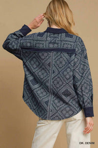Umgee - Paisley Print Shirt Jacket