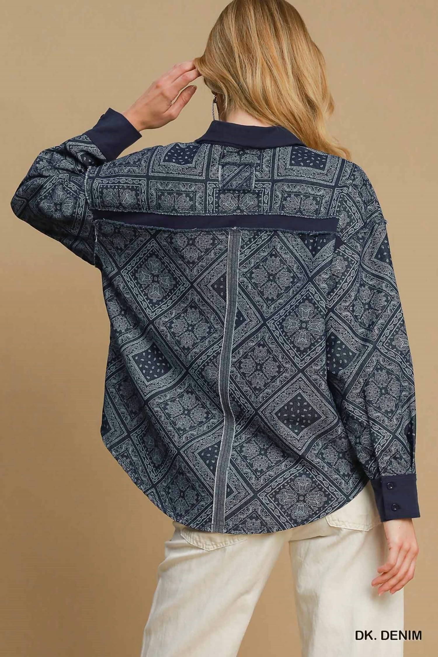 Umgee - Paisley Print Shirt Jacket