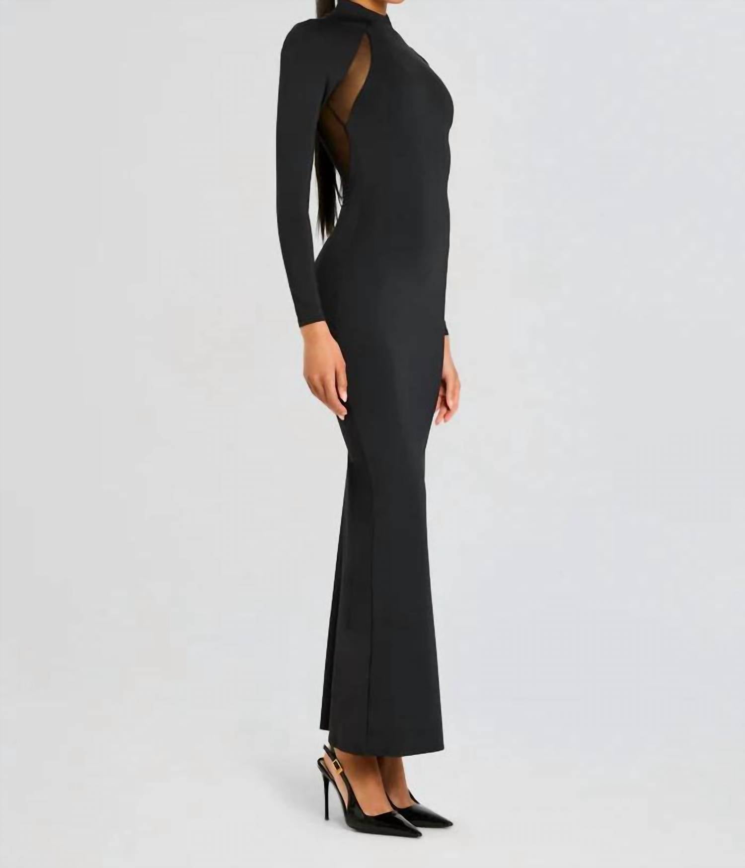 Ser.O.Ya - Krystal Maxi Dress With Mesh Paneling