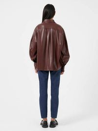 French Connection - Etta Vegan Leather Puff Sleeve Blouse