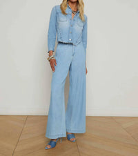 L'Agence - Janelle Slim-raw Denim Jacket
