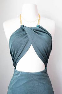 The Vintage Shop - Women's Chained Detailed Halter Midi Dress