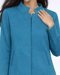 J'Envie/Eli Windsor Soft Collar Jacket in teal - women's jacket - detail view