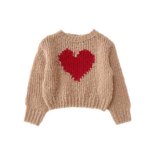 Little Trendy - Girl's Valentine Heart Knitted Sweater