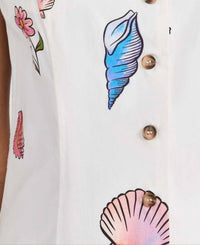 CIAO LUCIA A Line Shell Print Midi Dress in white - women's dress - alternate view