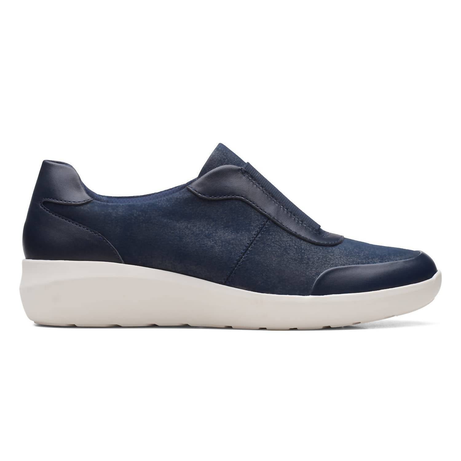 Clarks Women's Kayleigh Peak Loafer in navy textile - women's flats - detail view