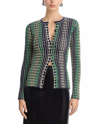SIMKHAI Mabel Eyelet Knit Cardigan in midnight multi - women's cardigan