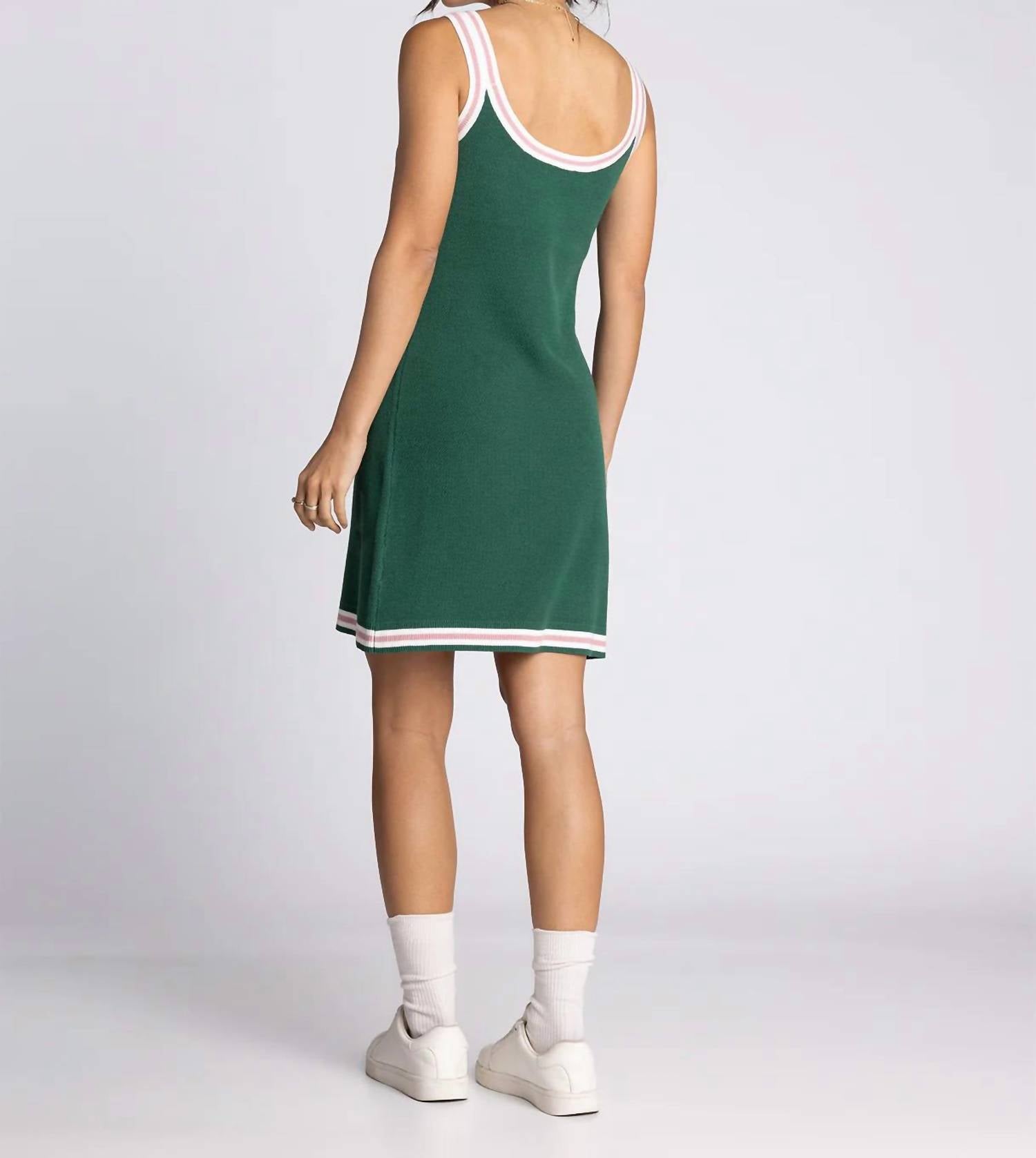 Thread & Supply Becca Dress in green pink - women's dress - alternate view