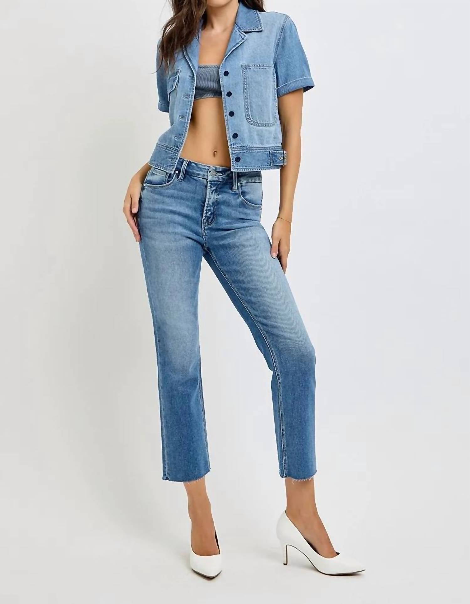 Risen - Shanda Short Sleeve Denim Jacket
