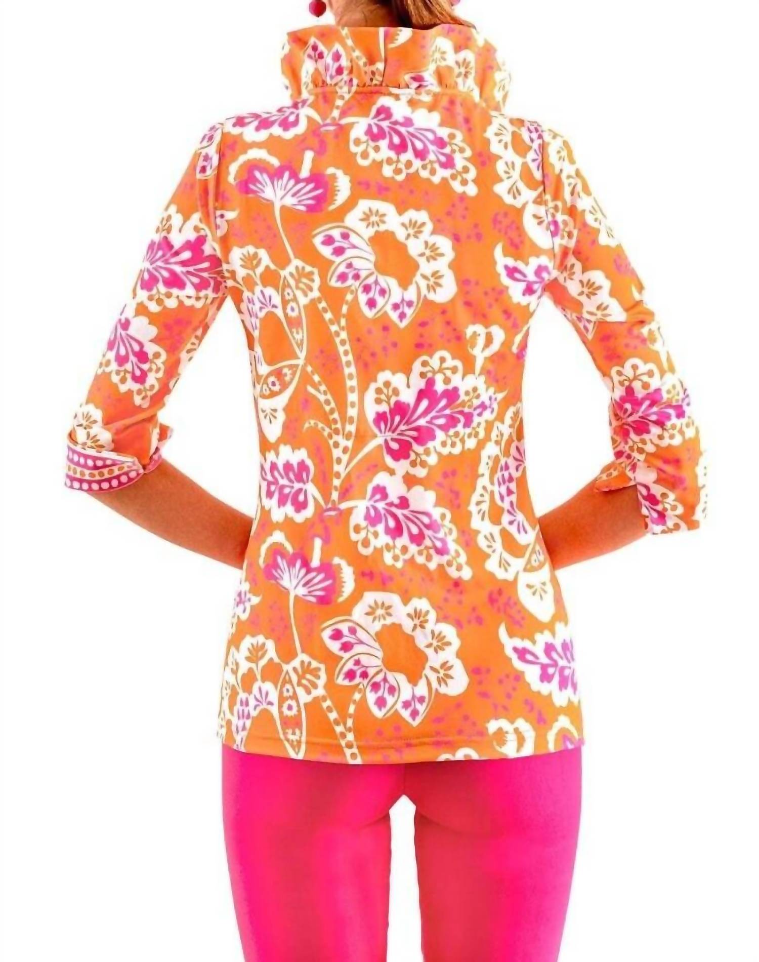 Gretchen Scott - Ruffleneck 3/4 Sleeve Top