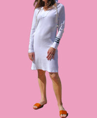 SOL ANGELES Loop Terry Tunic Dress in white - women's dress