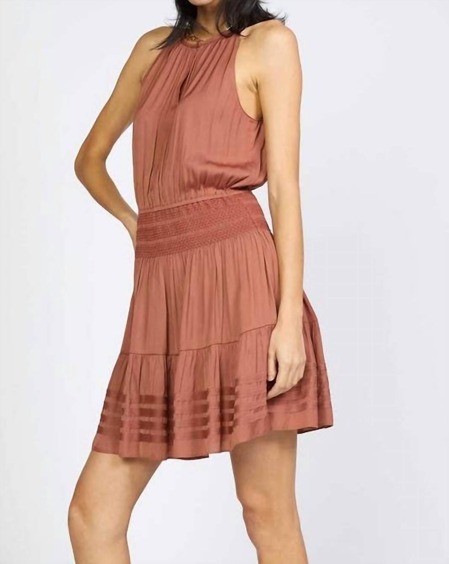 Current Air - Halter Neck Smocked Waist Mini Dress