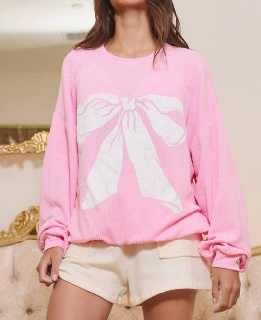 Bucketlist - Print Comfy Oversize Ribbed Graphic Sweatshirt