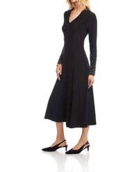 Karen Kane - Kate Beaded Sleeve Midi Travel Dress