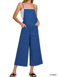 Zenana - Woven Spaghetti Strap Overalls