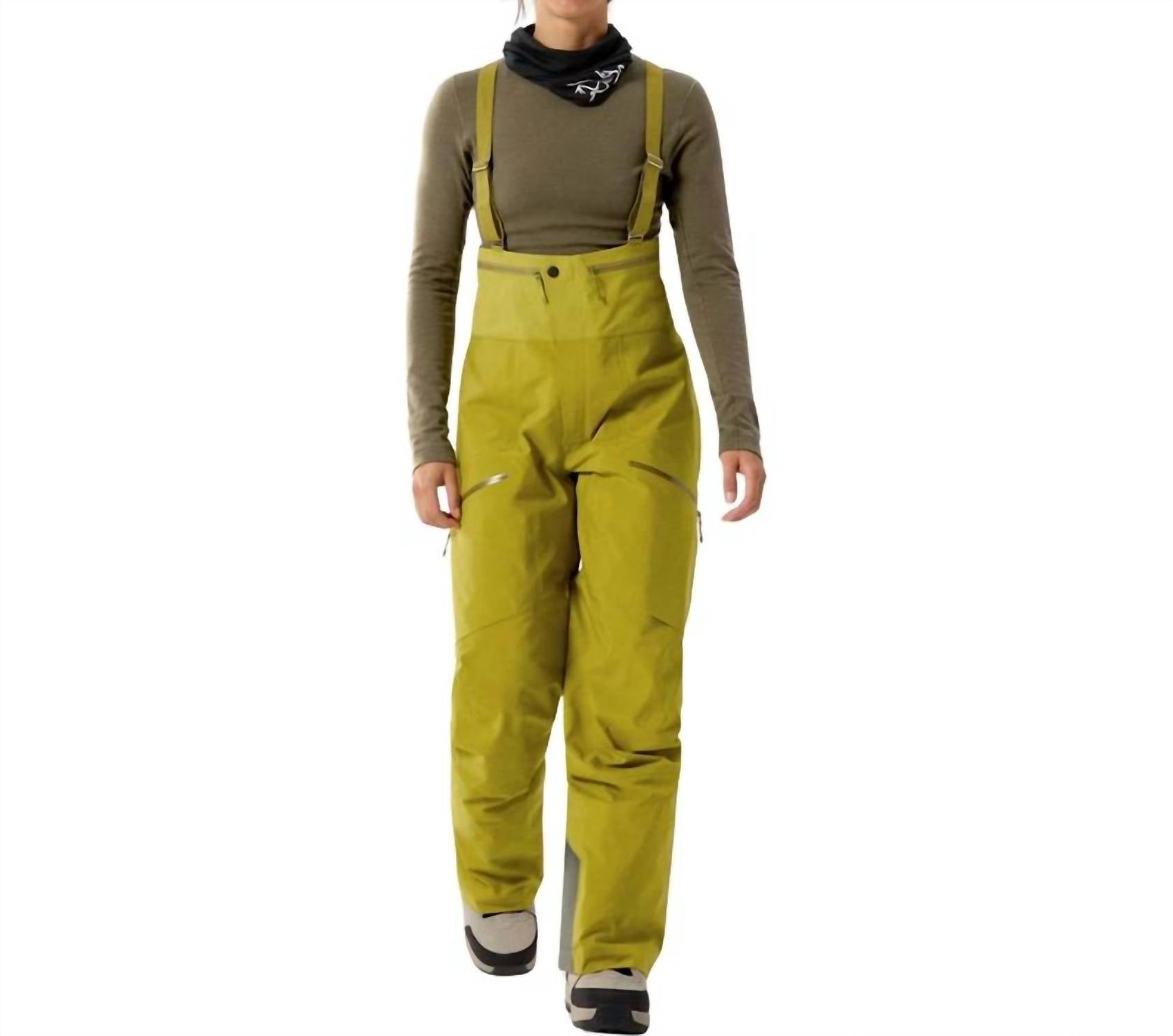 Arc'teryx Rush Bib Pant in olive moss - women's pants