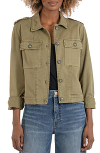 Kut From The Kloth - Rosalyn Twill Trucker Jacket With Flap Pockets