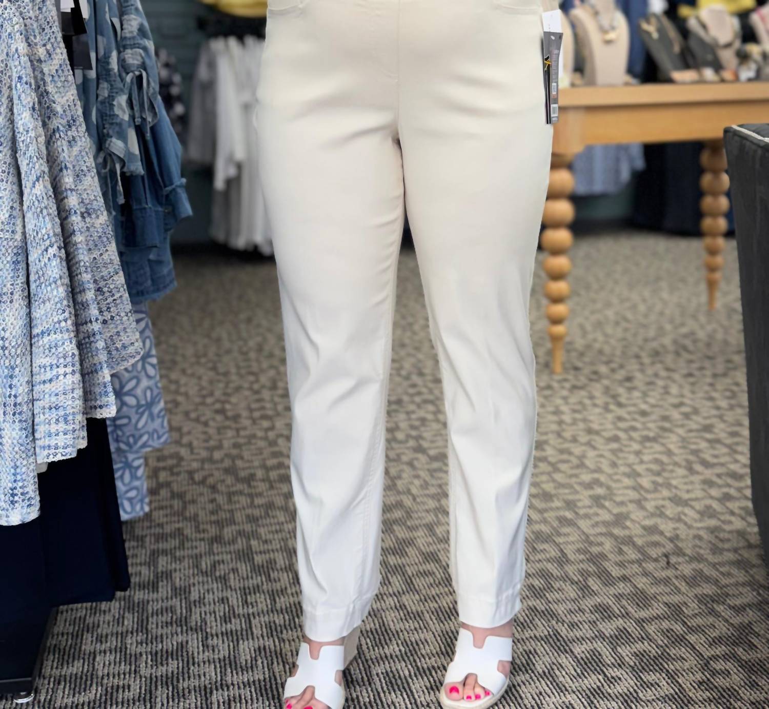 Multiples Pull-on Ankle Pants in winter white - women's pants