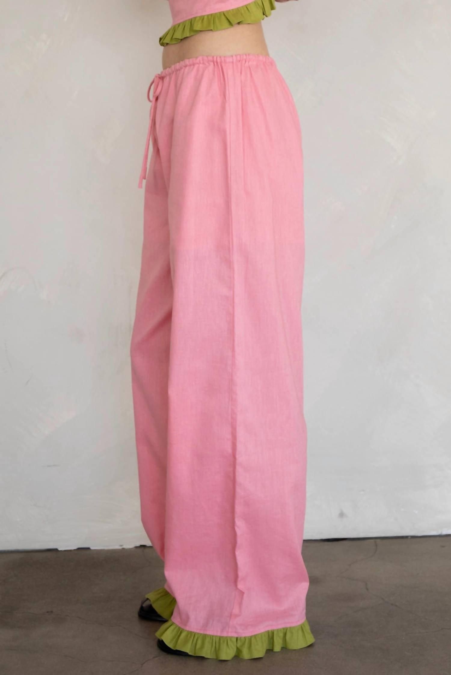 Things Between Women's Isadora Pants in pink thyme - women's pants - alternate view