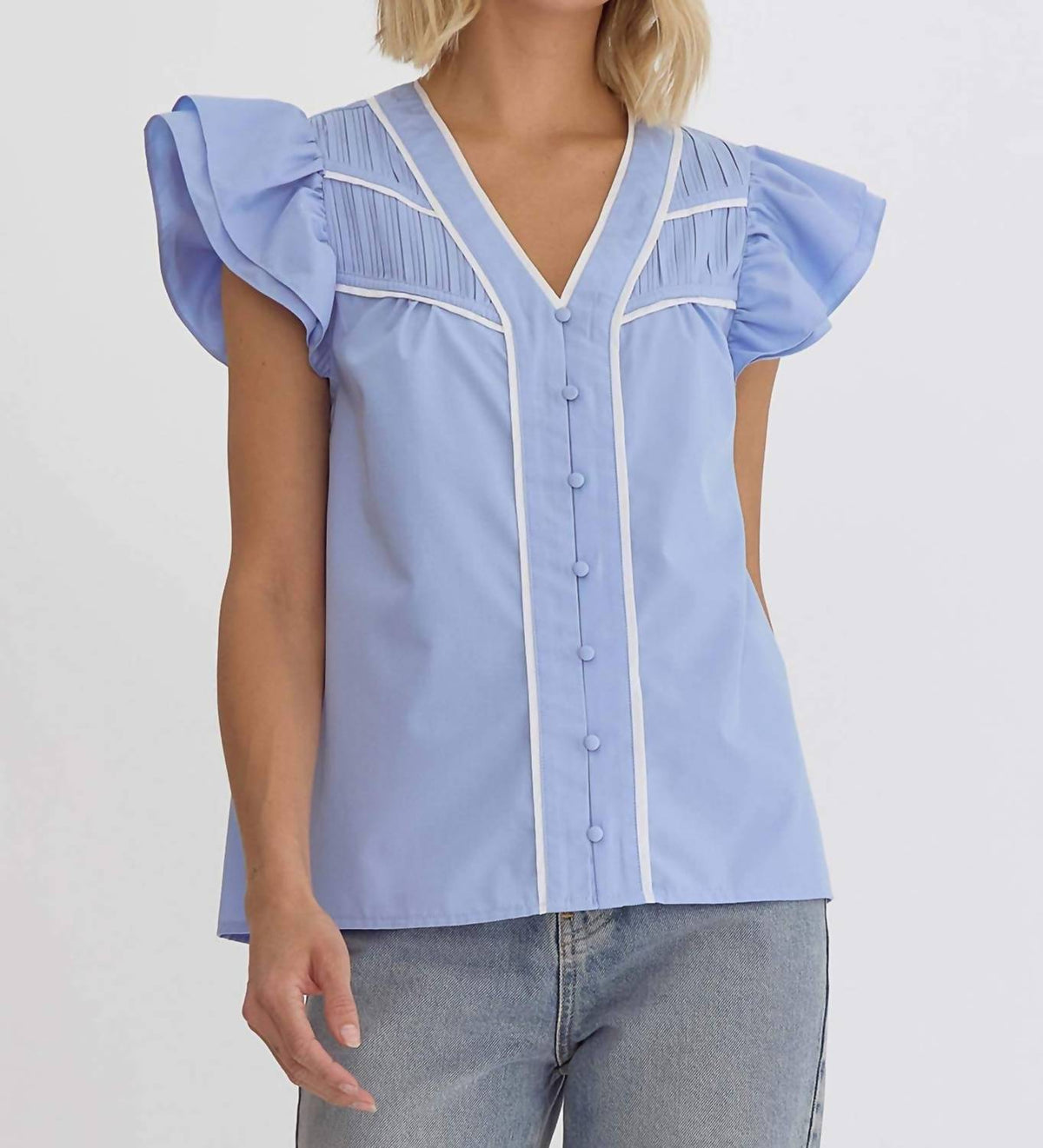 Entro - Flutter Sleeve Blouse