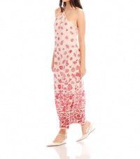Fifteen Twenty Jaylen Twill Midi Dress in watercolor border print - women's dress - detail view