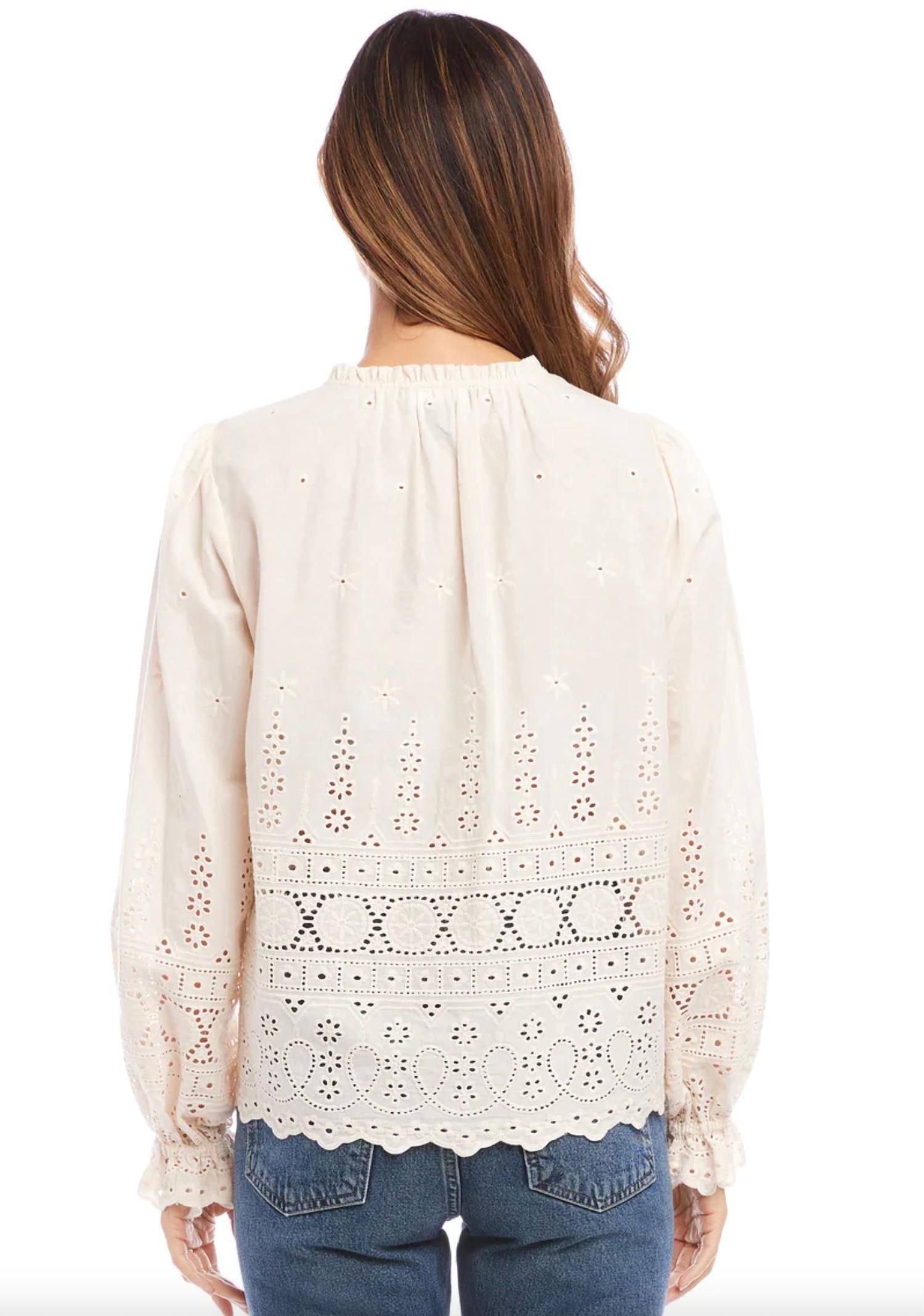 Fifteen Twenty - Eyelet Lace Peasant Blouse