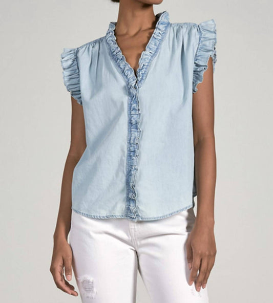 Sleeveless Ruffle Blouse