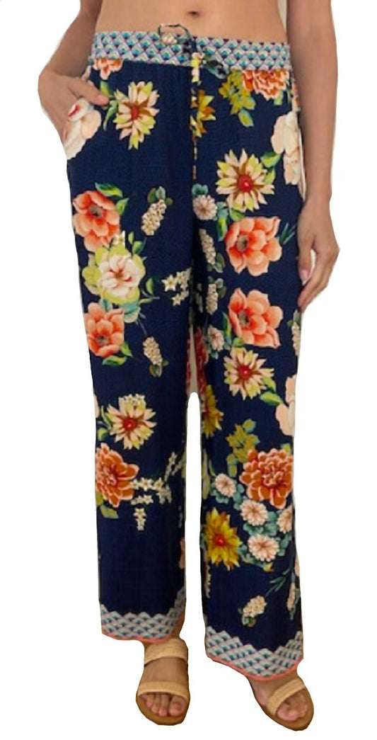 Floral Border Split Pant