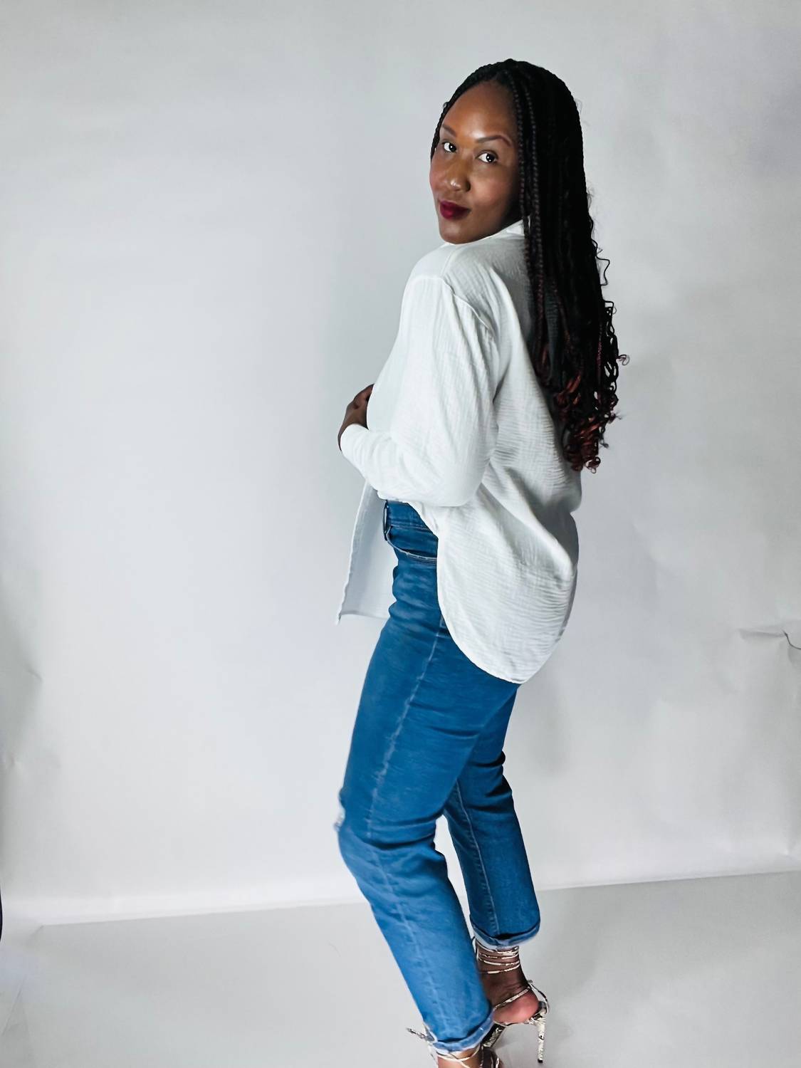 Fore Collection - Caitlyn Oversized Button Up Top