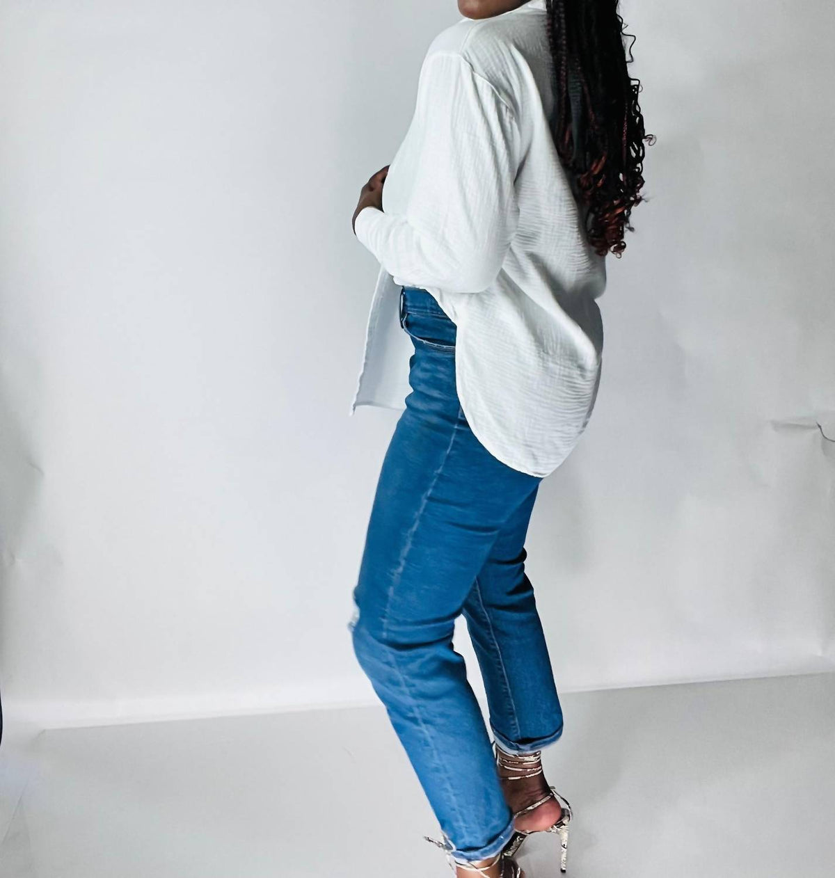 Fore Collection - Caitlyn Oversized Button Up Top