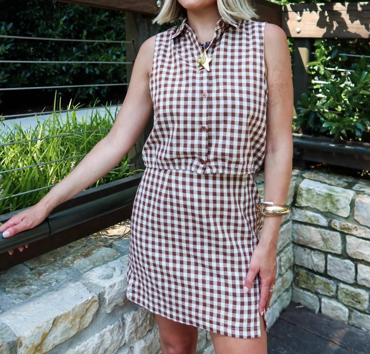 Sadie & Sage - Mustang Gingham Top