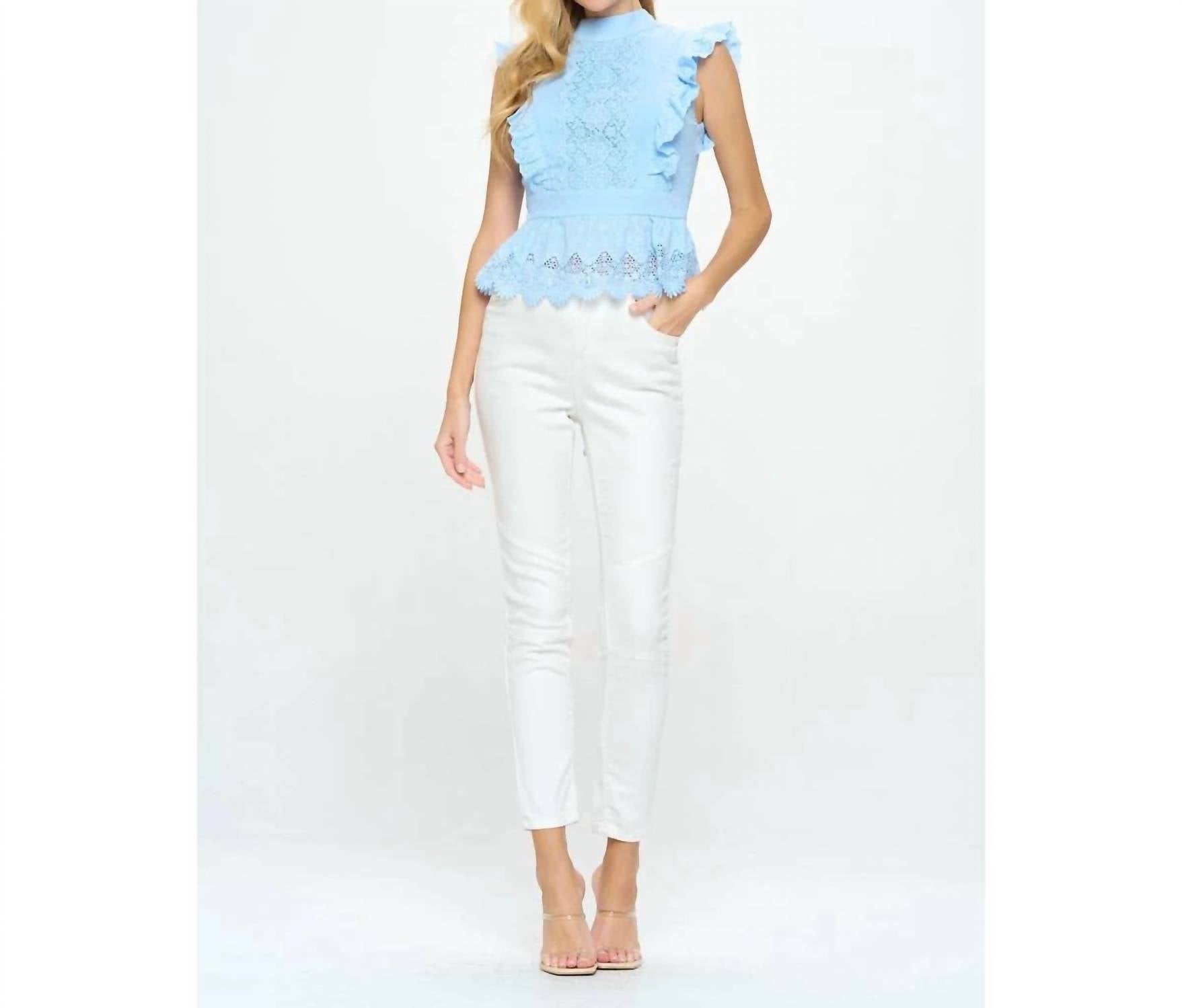 One And Only Collective - LACE RUFFLED BABYDOLL TOP