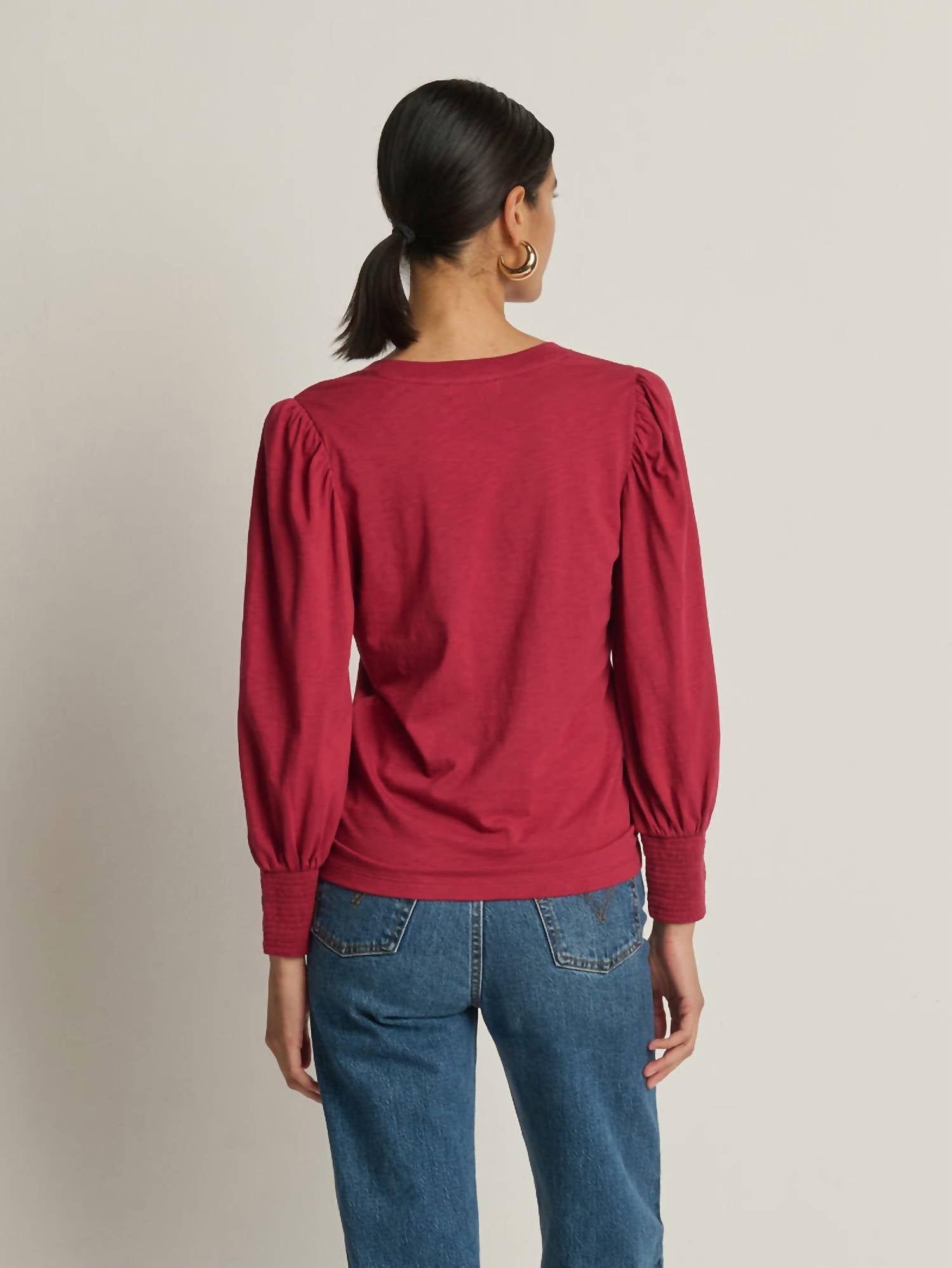 Nation Ltd - Loren Smocked Peasant Tee