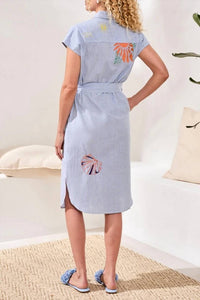 Tribal - Placement Embroidered Shirt Dress