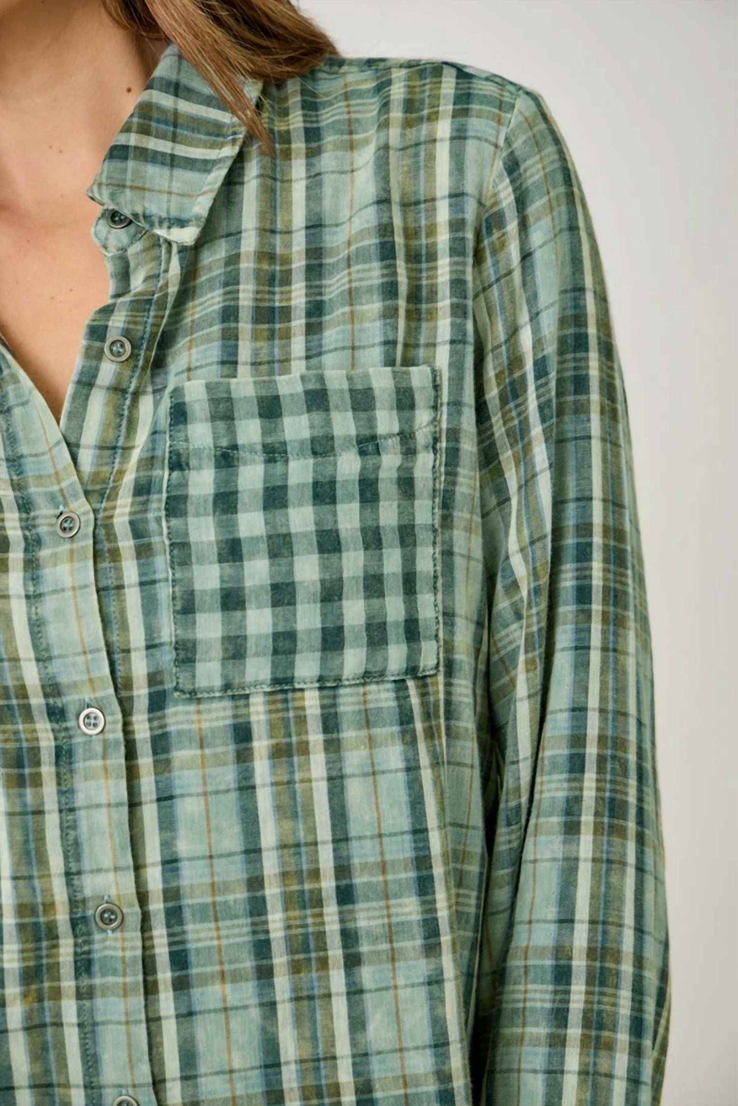 Mystree - Fringe Bottom Detail Plaid Shirt