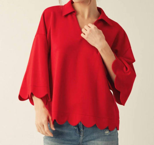 Jodifl - Scallop Edge Detailed Top