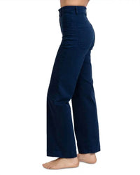 ASKK NY Brighton Velvet Wide Leg Pants in navy - women's pants - detail view