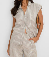 Nic + Zoe - Lurex Linen Resort Shirt