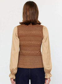 Current Air - Gathered Sleeve Knit Sweater Top