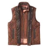 Madison Creek Outfitters Beaver Creek Leather Vest in bourbon - men's jacket - view 5