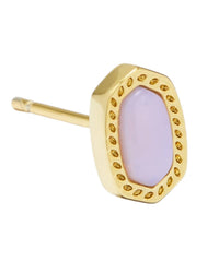 Kendra Scott Women's Mini Ellie Stud Earrings in gold pink opalite crystal - women's jewelry - alternate view