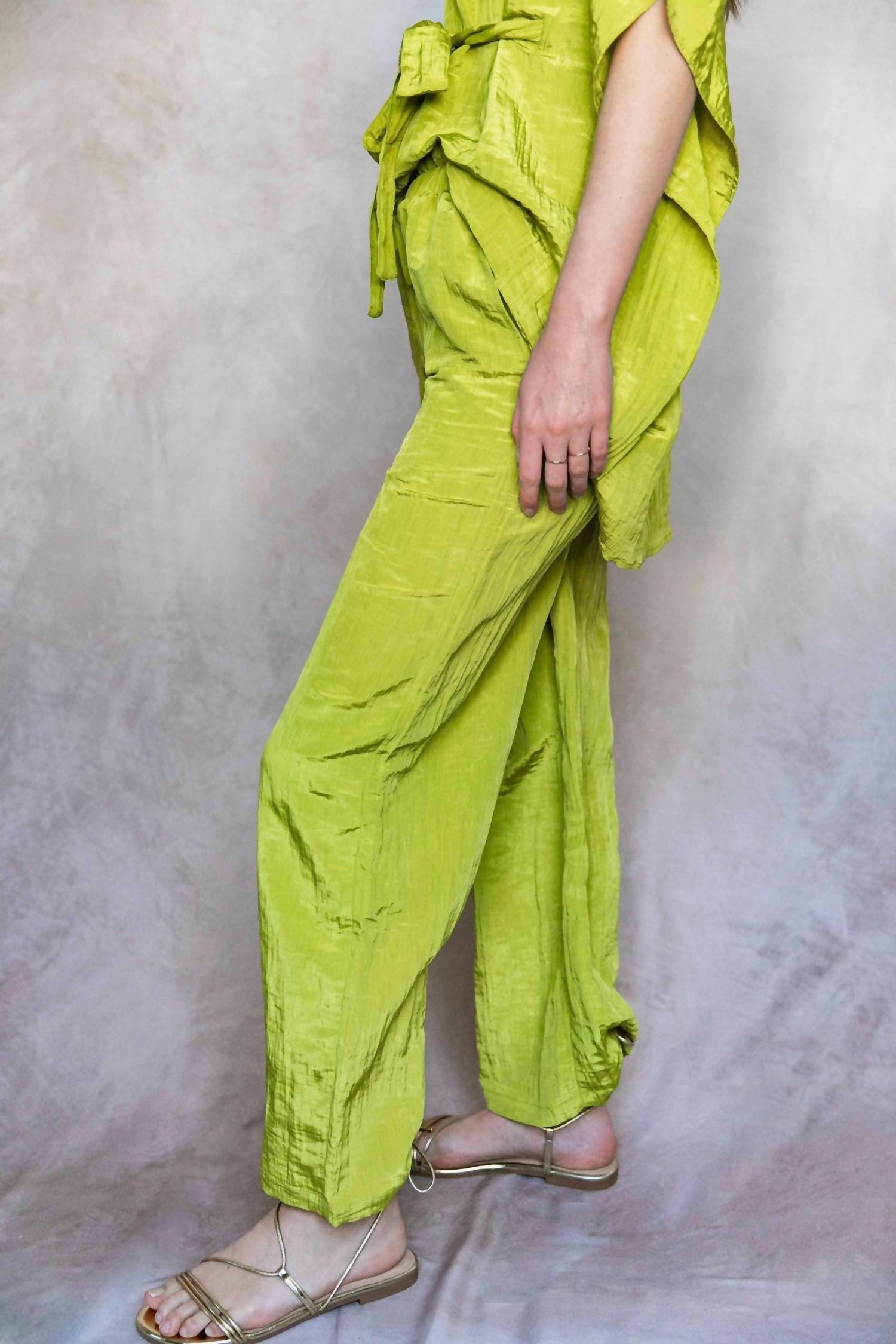 Before You Lemongrass Wide Leg Pants in green - women's pants - view 8