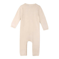 VIVERANO Organics Kid's Milan Pastel Kangaroo Pocket Jumpsuit in cream - kids' item - detail view